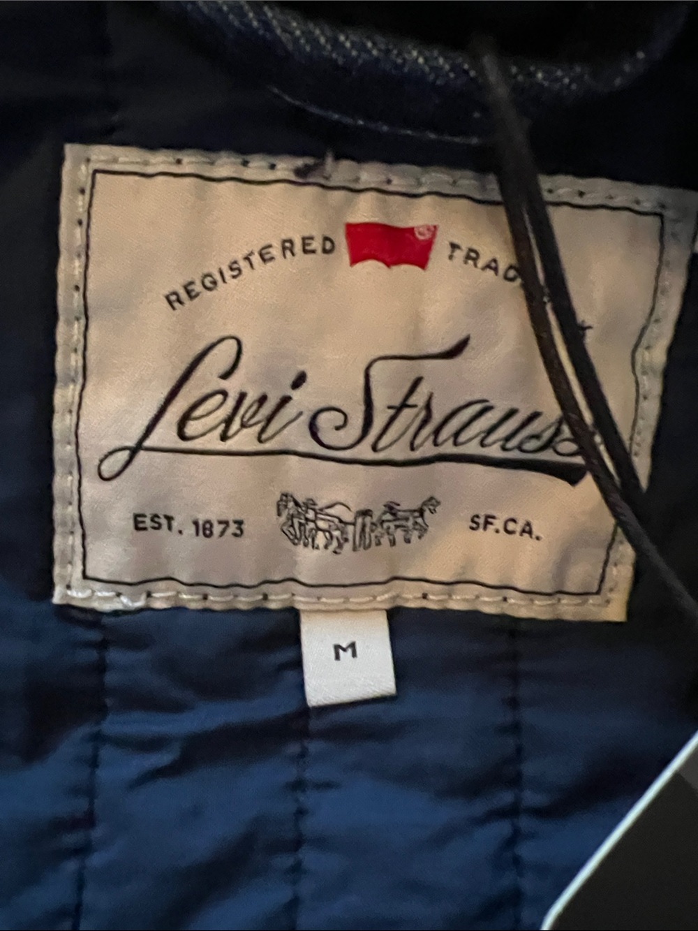 Levi's Dark Denim Quilted Tie-Front Vest - Picture 7 of 8
